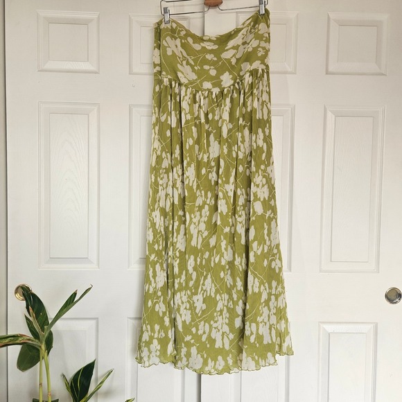 Abercrombie & Fitch Green Floral Halter Maxi Dress Size L - Picture 7 of 14
